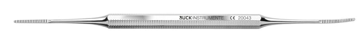 Curette double étroit, droite/pliée - Longueur : 13,5 cm - Ruck