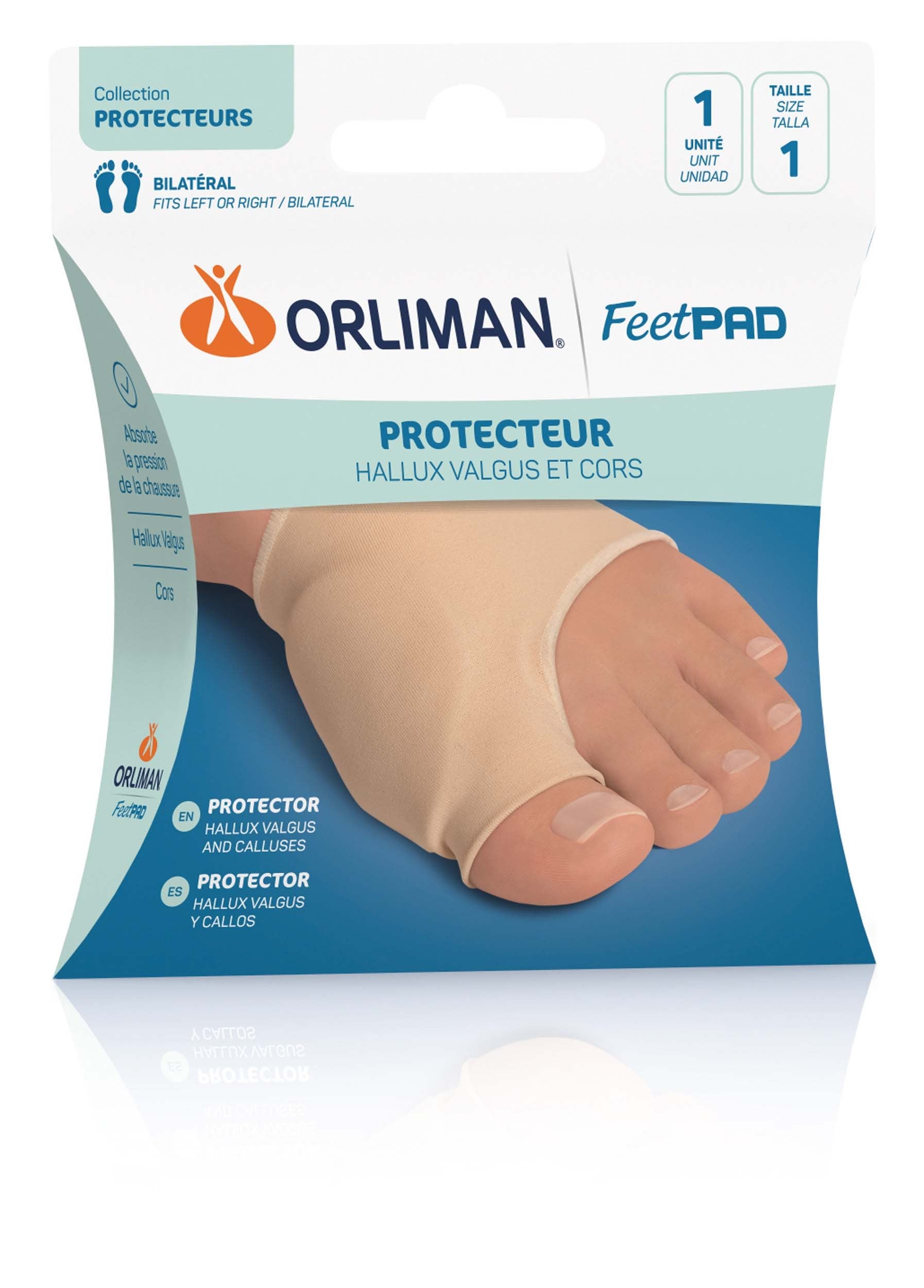 Protecteur Hallux Valgus Et Cors FEETPAD - 2 Tailles - Orliman