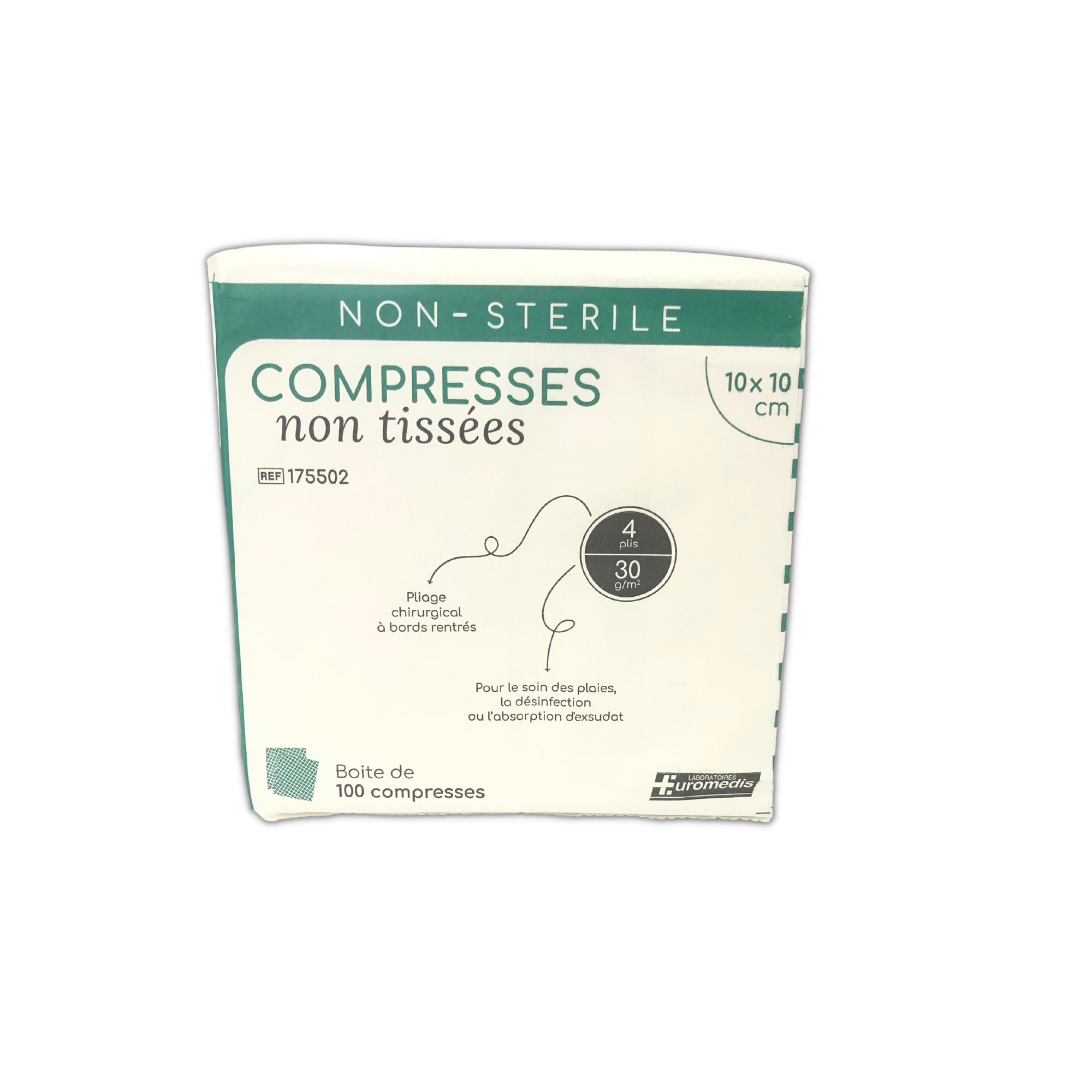 Compresse non-tissée non stérile - 30g/m2 - Euromédis