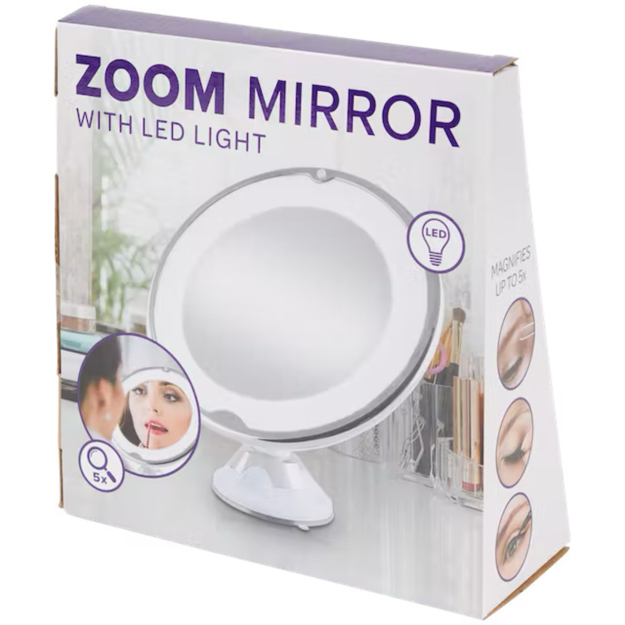 Miroir Grossissant - Zoom x 5 - Led 