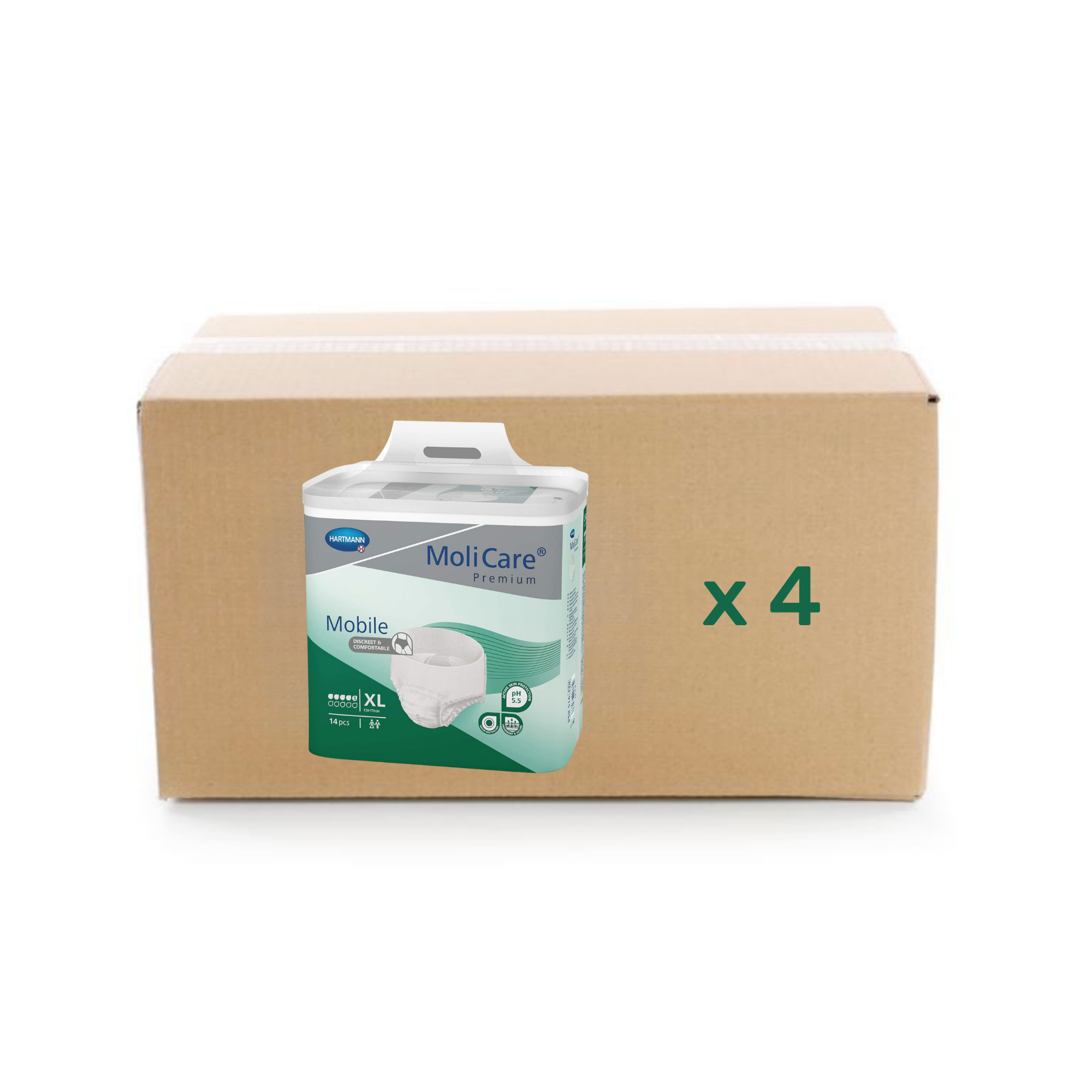 Slip Molicare Premium Mobile - 5 gouttes - XL - carton 4x14U - Hartmann