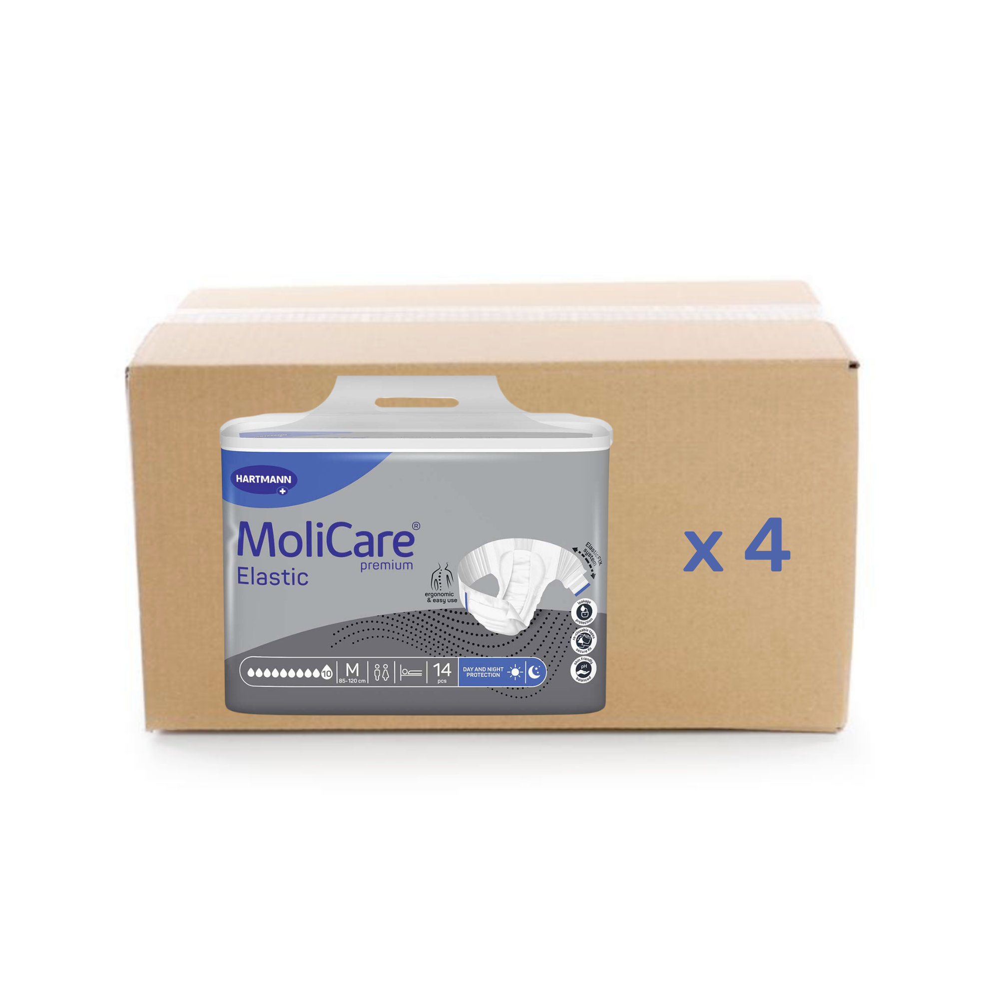 Change Molicare Premium Elastic - 10 gouttes - M - Hartmann - carton 4x14U