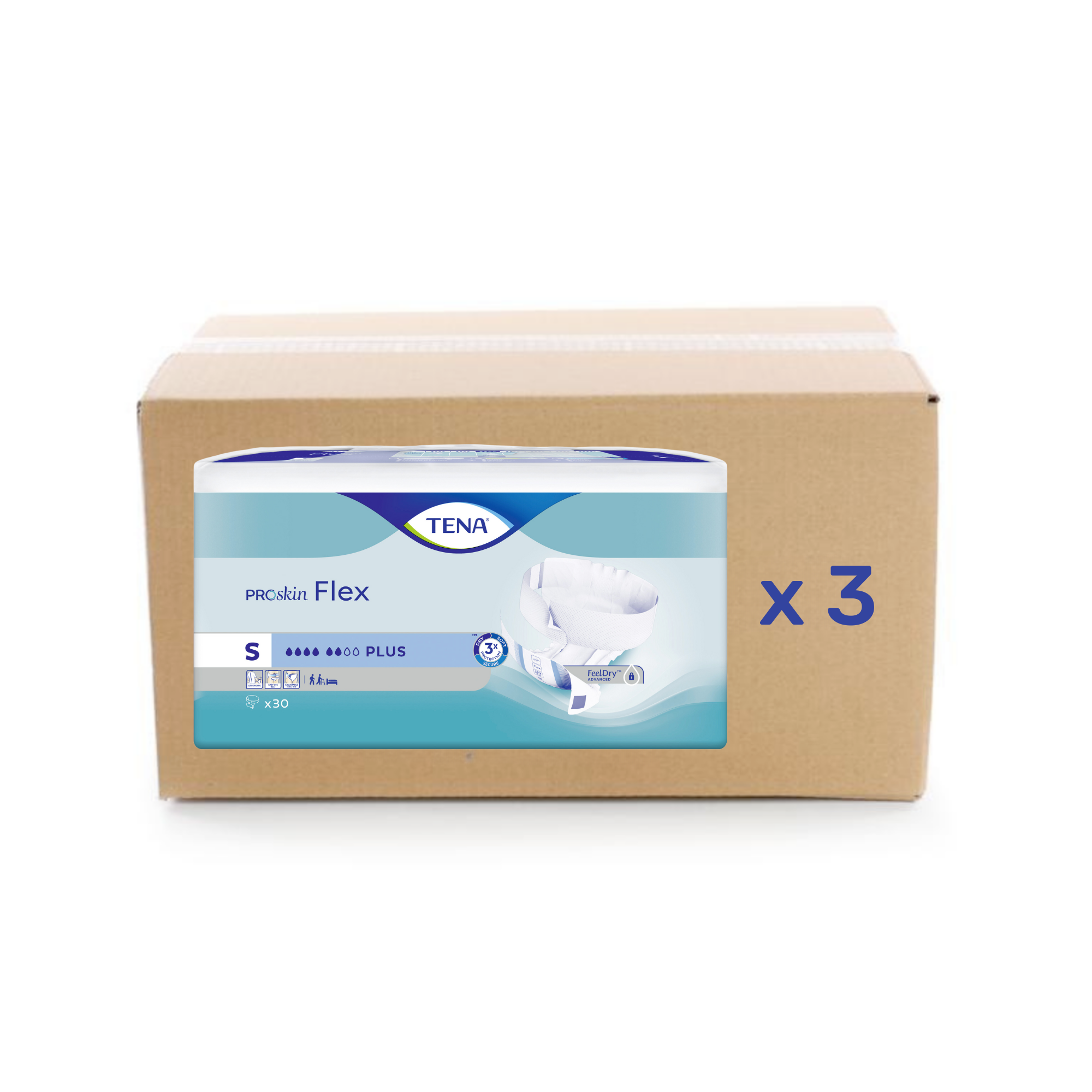 Change Tena Flex Proskin - Plus 6 gouttes - S - carton 3x30U - Tena