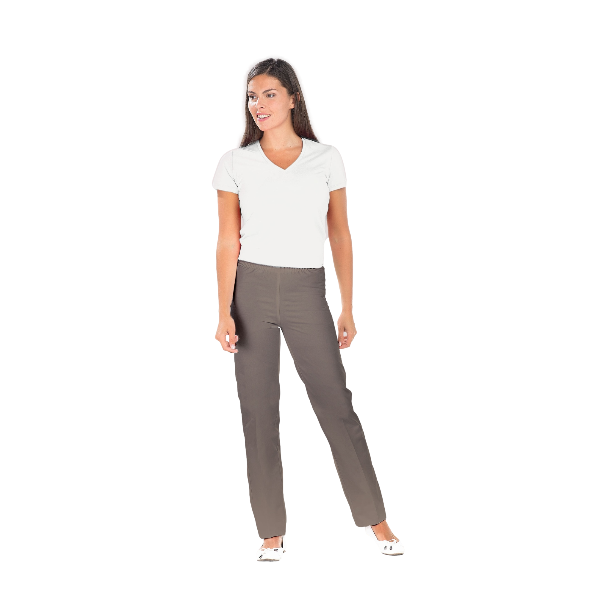 Manu - Pantalon Taupe - Mixte - Ceinture élastique - Sans poche My Blouse